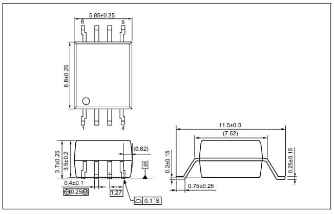 Mechanical Drawing - Renesas Electronics RV1S9353A Delta-Sigma Modulators